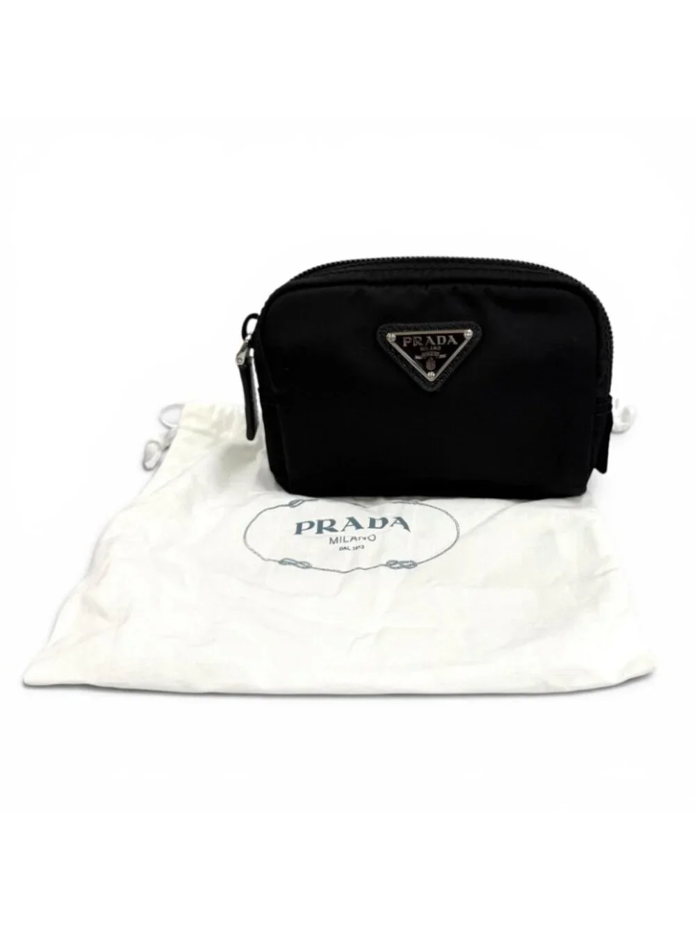 Prada Micro Re-Nylon Pouch Frid Triangle Logo Makeup Black Included